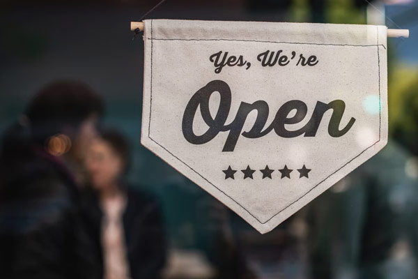 Yes, We're Open sign | Business Owners